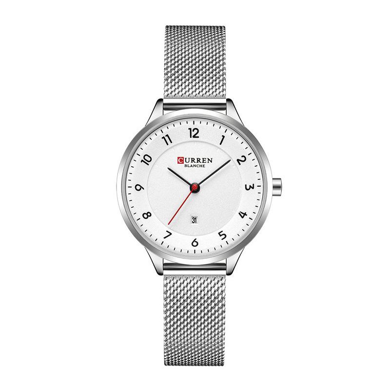 CURREN New Top Women's Watch Quartz Watches Fashion Simplicity Dial Metal Network with Casual Women's Watch