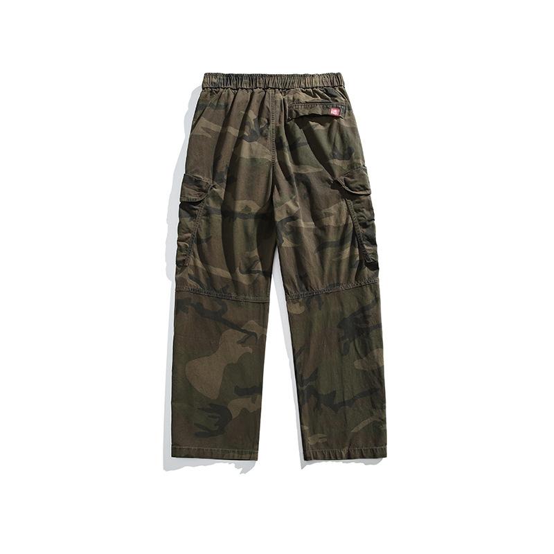 Retro Herren Camouflage Overall Herren High-End Locker Gerade Hose Trendmarke Sporthose Herrenhose