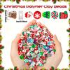 Weihnachts-Tonperlen 100 Stück Weihnachts-Polymer-Tonperlen Gemischt Lose Zwischenperlen für DIY Schmuckherstellung, Armbänder, Ohrringe und Halsketten-Bastelarbeiten