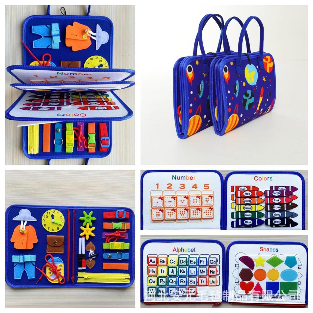 Popular Baby Early Education Felt Backpack Busy Board Toy