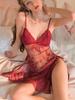 Transparent Erotic Open Pajamas Lace Onlyfans Tulle Dress Lingerie Women Crotchless Sleepwear Temptation Black Sexy Nightgown