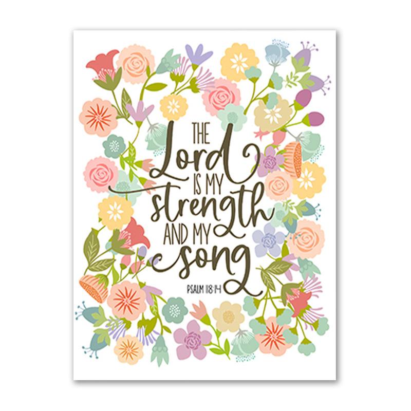 Kwiatowe plakaty akwarela ścienna drukowany obraz werset biblijny płótno sztuka chrześcijańska bóg cytat obraz na płótnie obraz pokój dziecięcy Home Decor