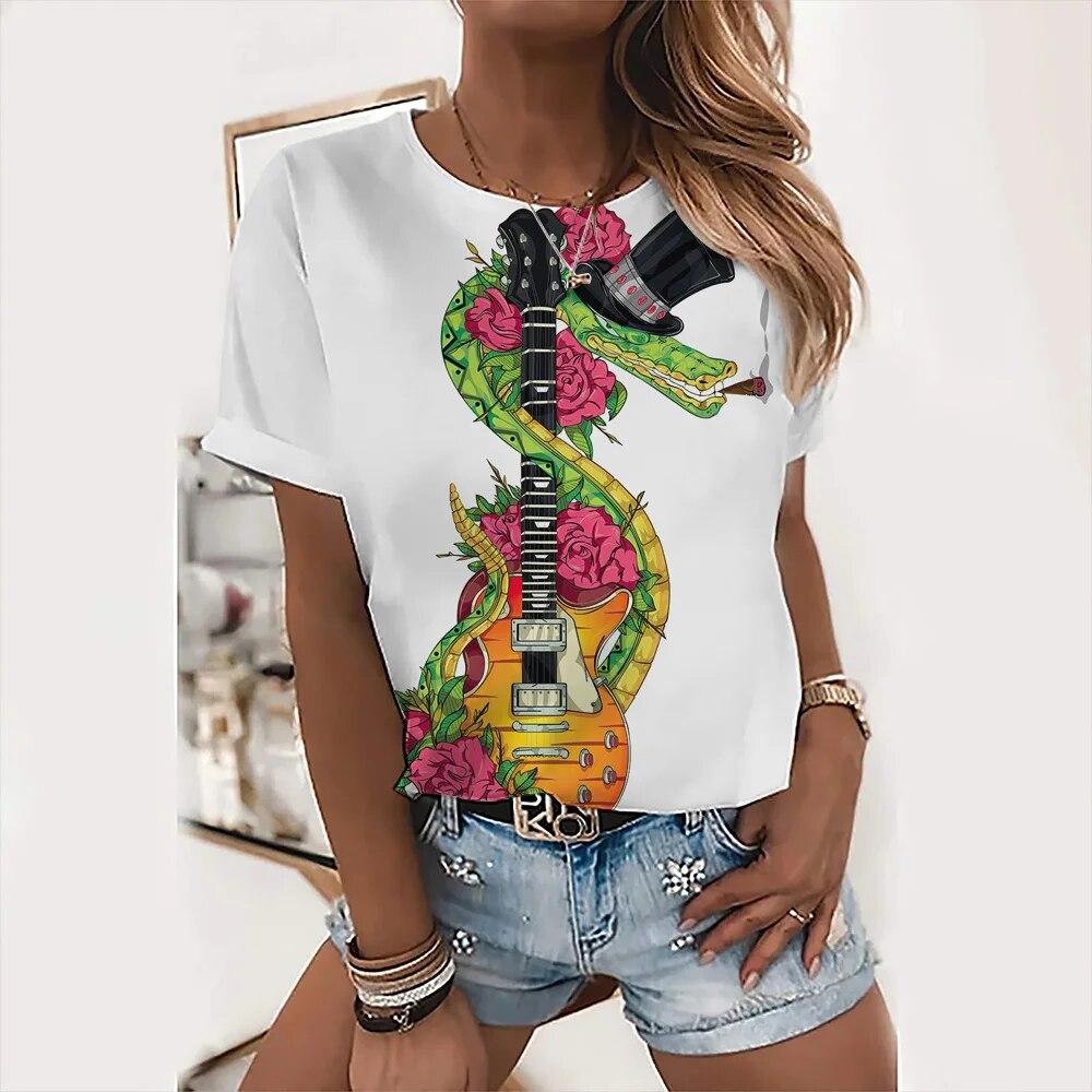 Летние модные футболки с 3D принтом виолончели — фото 9