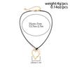 Ingemark Vintage Black Leather Braid Wax Cord Chain Necklace for Women Goth Hollow Out Love Heart Pendant Choker Y2k Jewelry New