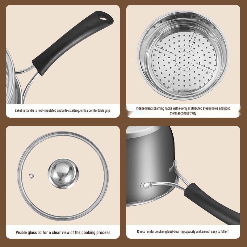 20cm Stainless Steel Multipurpose Pot with Steamer