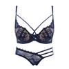 9907 Lace Cross-Strap Bra Set: Sexy European & American Style, Thin Top, Thick Bottom, Steel Ring Support