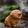 Burl Wood Carving: Fierce Tiger Ornament - Solid Wood Animal Figurine for Home or Car Decor