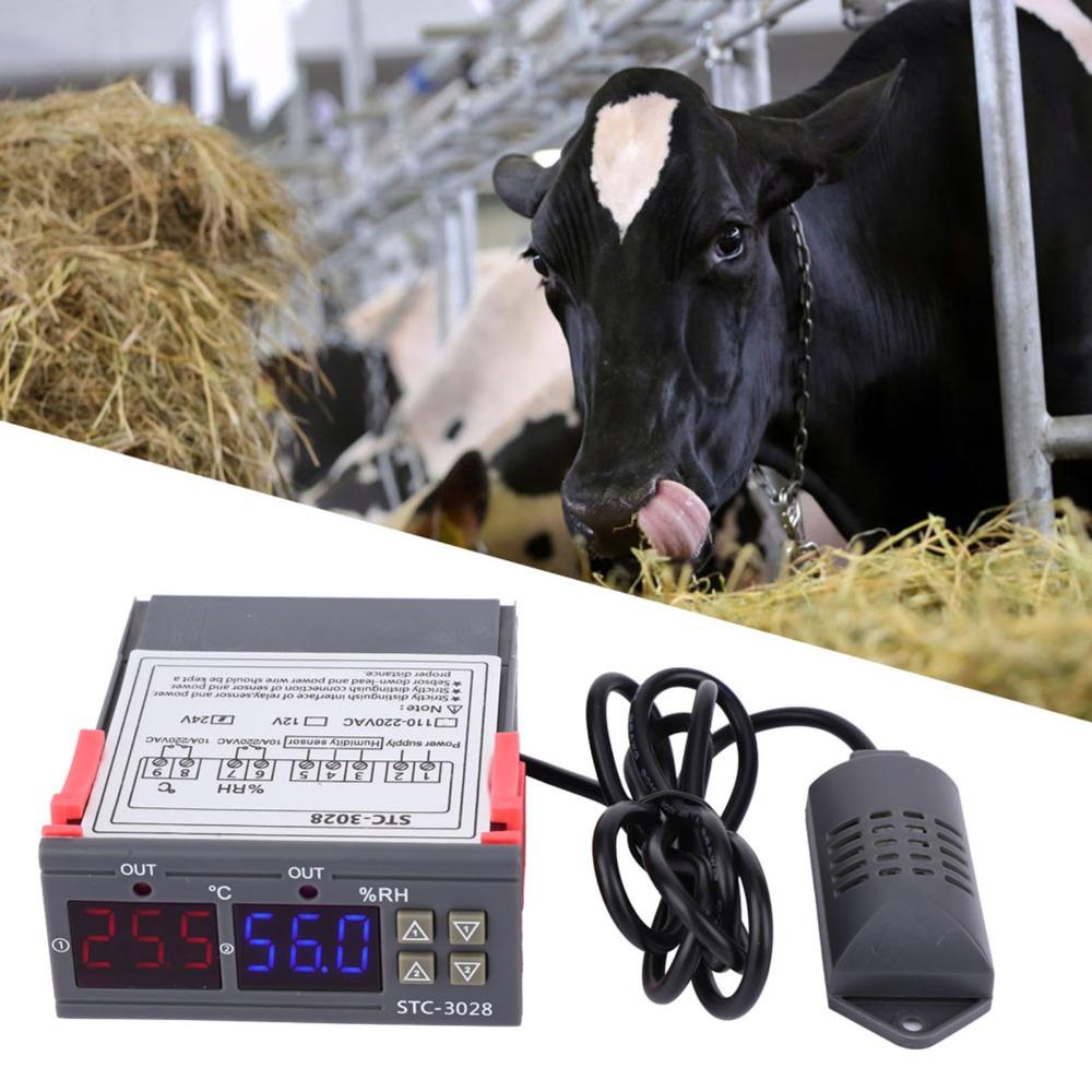 STC-3028 Temperature Humidity Controller 12V / 24V / 110V-220V 10A Digital Temperature Controller Microcomputer Control