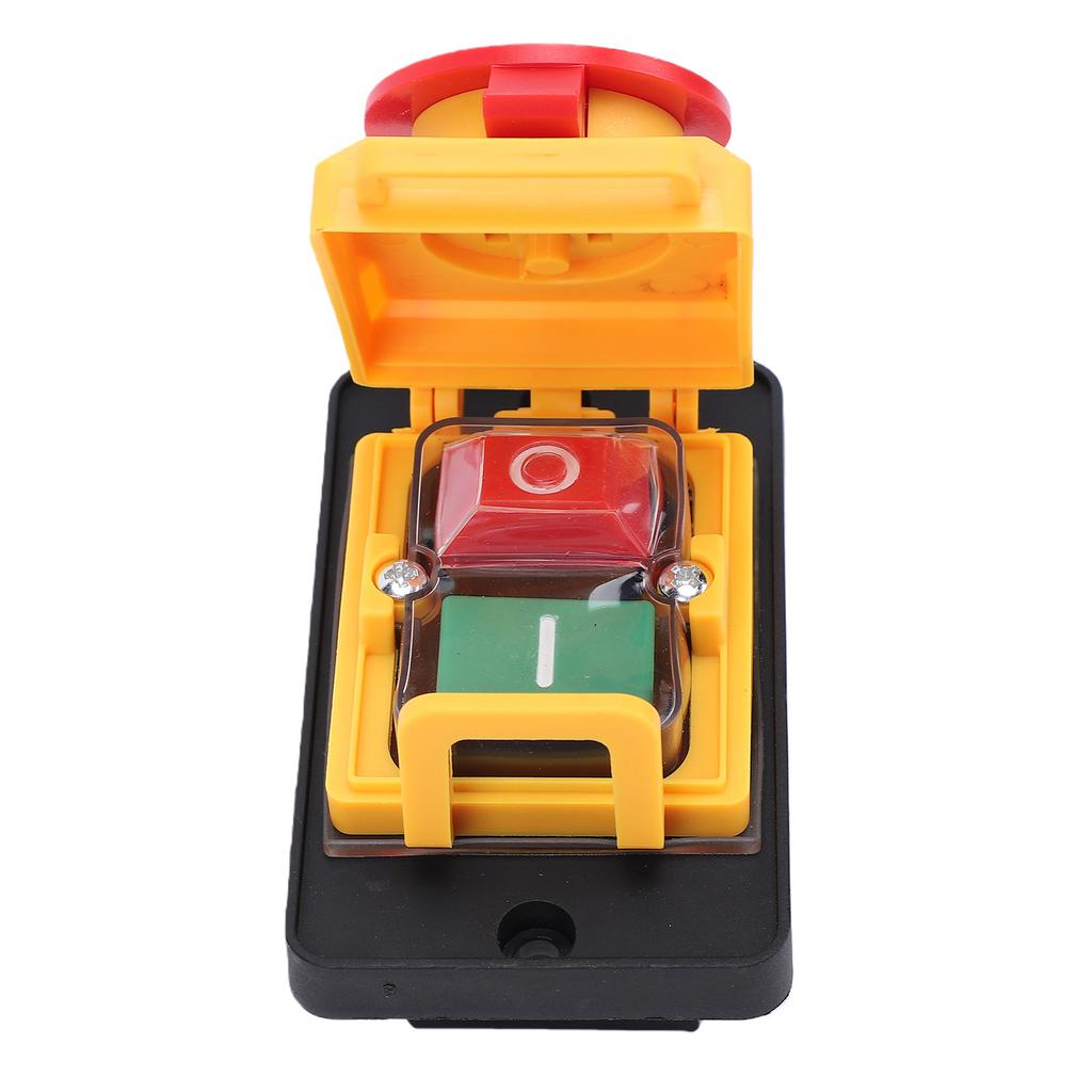 16A 4 Pin Electromagnetic Switch Emergency Stop Push Button Switch for Electrical Panel Power Tool Woodworking Machine