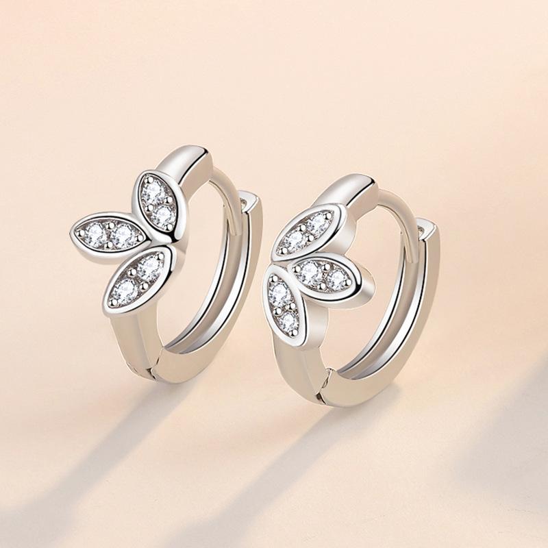 Ohrringe aus 925er Sterlingsilber für Damen, origineller Charme, doppelte Creolen mit Pavé-Zirkonia, feiner Verlobungs- und Jahrestagsschmuck, Geschenk 5355