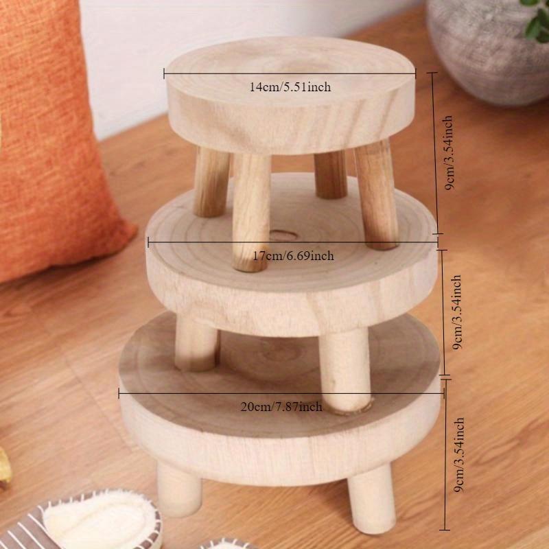 Wooden Plant Stand Flower Pot Base Holder Stool Indoor Outdoor Garden Succulent Pots Tray Flower Display Plant Stand Shelf