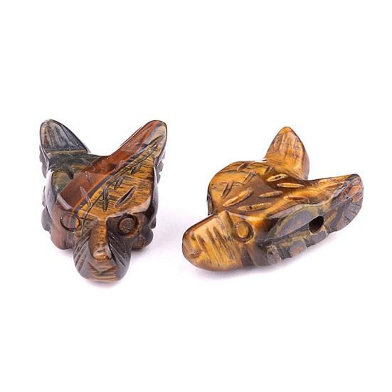Wolf Head Stone Ornament Miniature Landscape Sculpture Crystal Texture And Polished Design Decorative Beads for DIY Bracelets