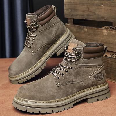 Mode Neue Streetstyle Herren-Sneakers High Top Wildlederstiefel Mode Motorrad-Knöchelstiefel für Herren Schnürschuhe Freizeit-Laufschuhe
