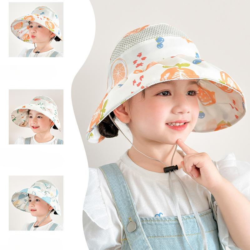 New Children's Sun Protection Hat Summer Children's Sun Hat Empty Top Outdoor Boys and Girls' UV Hat Sun Protection Hat