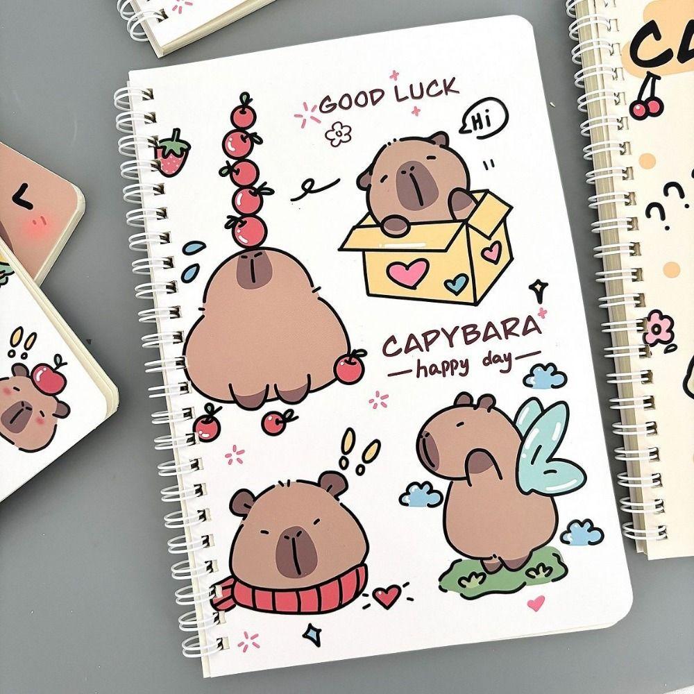 Capybara Spiralhefte A5 Lite Notisblokk Notisblokk Capybara Notisbok Studentdagbok