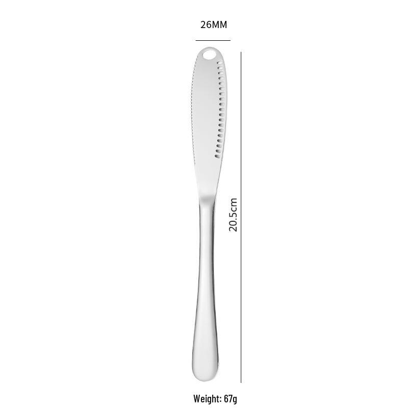 Stainless Steel Multi-Functional Butter Knife with Holes | Cheese, Spread, Serrated Bread & Jam Knife