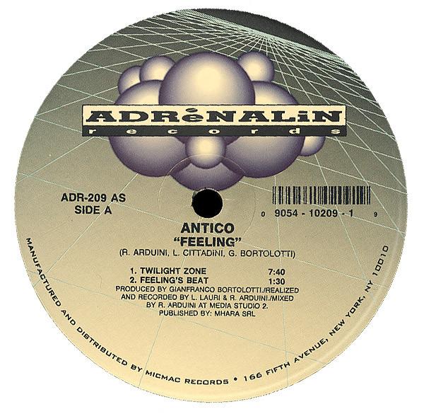 

12inch Record ANTICO Feeling ADR209 Adrenalin Recor 1992 US Dance Electronica Used
