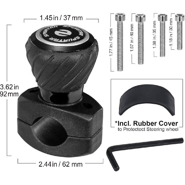 Spurtar Steering Wheel Knob, Universal Car Suicide Knob Power Handle Spinner Fit For Steering Wheel, Cars, Semi Truck, Forklifts, Tractors, Boat, And