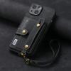 Wrist Strap PU Leather Stand Phone Case for IPhone 13 12 Mini 16 15 14 11 Pro Max XS X XR 8 7 Plus Wallet with Card Holder Cover
