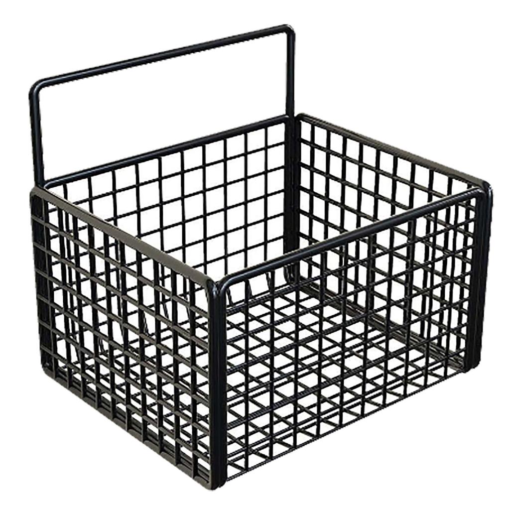 Wall Mounted Storage Basket No Drilling Adhesive Metal Wire Hanging Basket for Kitchen Food Pantry