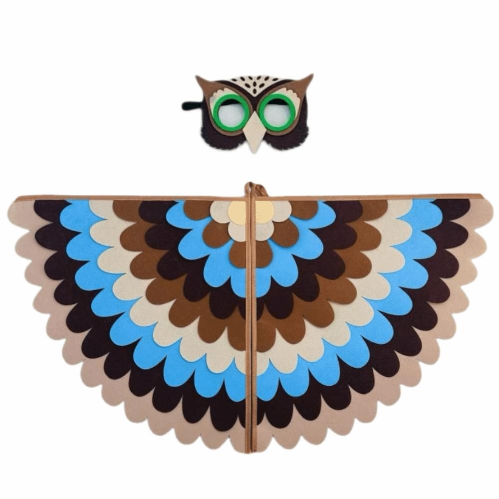 Bird Wings Halloween Children Costume Robe Cape Mask Set Creative Halloween Cloak with Mask  Party