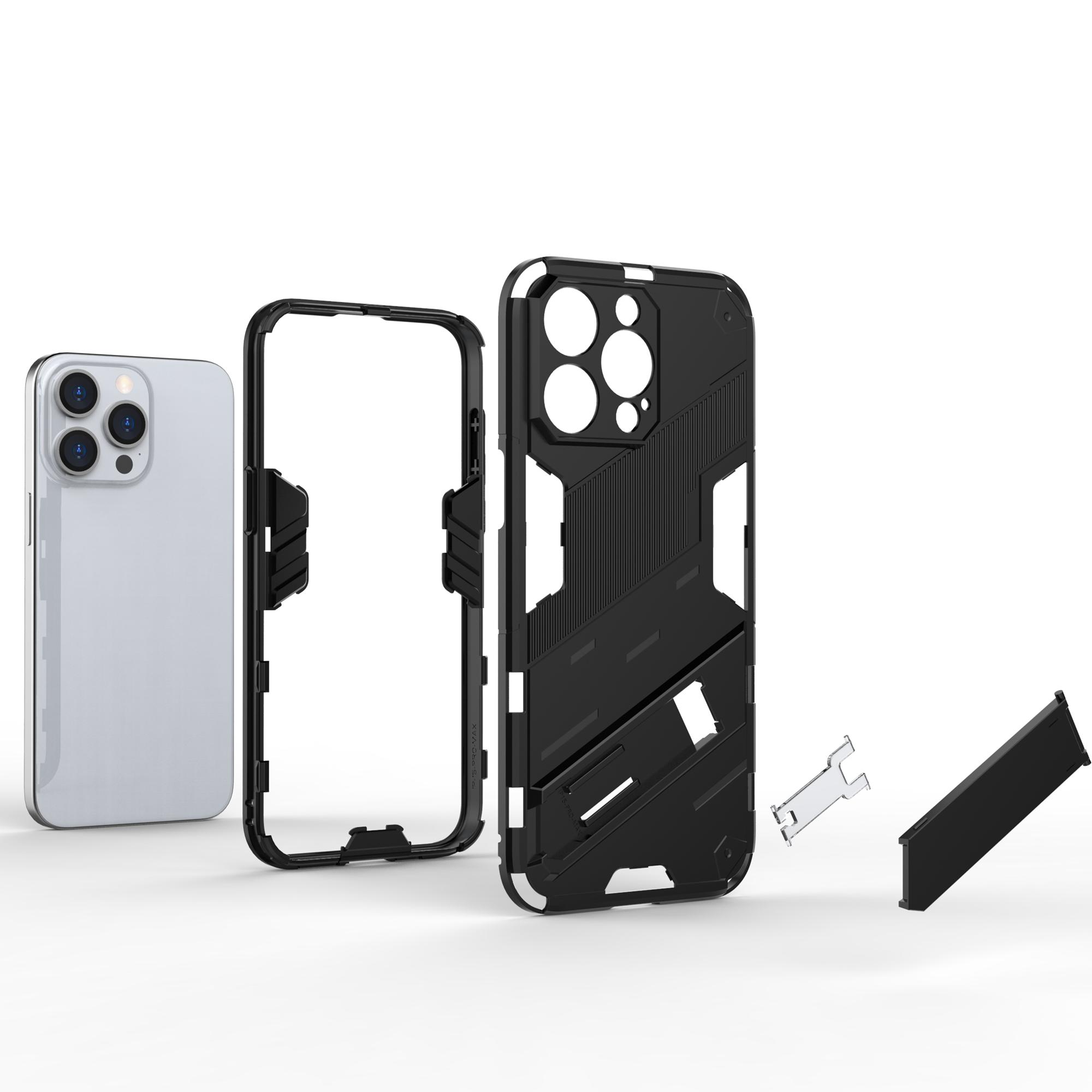 

For iPhone 16 Pro Max Case PC+TPU Shockproof Phone Cover with Kickstand Blue