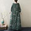 Dimanaf 2025 Summer Plus Size Dress Women Casual Vintage Floral Dress Basic Printing Long Beach Elegant Loose Dress