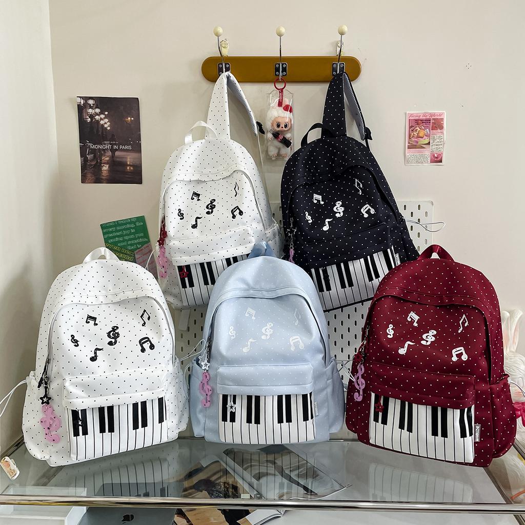Zaino per la scuola Zaino per la scuola per studentesse delle scuole medie, semplice per ragazze delle scuole superiori, zaino personalizzato per pianoforte, alla moda, di alto valore per studenti universitari