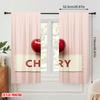 2pcs 2D Flat Printing Drapes Cute Cherry Design 100% Polyester Without Electricity Party Decorations for Entryway Room Parties
