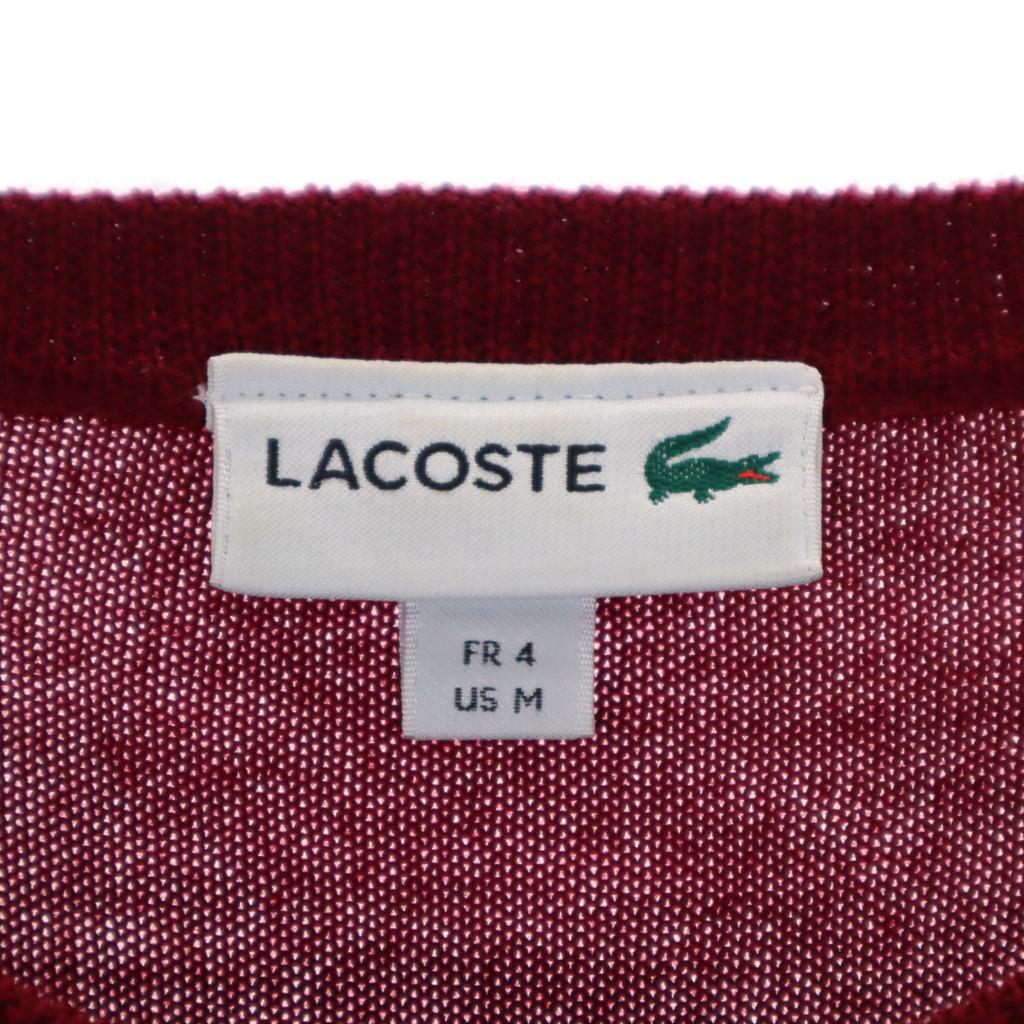 LACOSTE wool Long sleeve sweater M Bordeaux series knit Men's Used