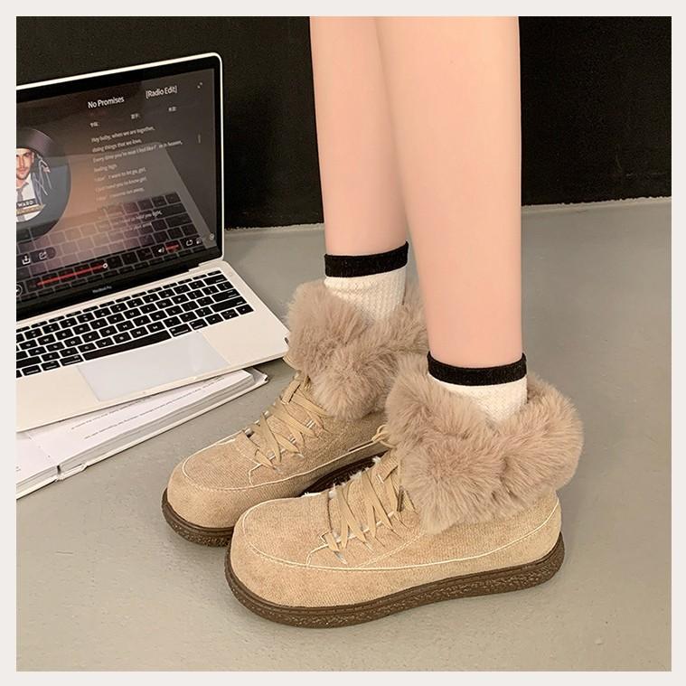 Snow boots women's 2025 winter new velvet thickened Northeast thermal cotton shoes waterproof and non-slip thick-soled snow boots