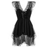 > Polka Dot Mesh Nightgown with Bow Strap - Women's Nightwear Set