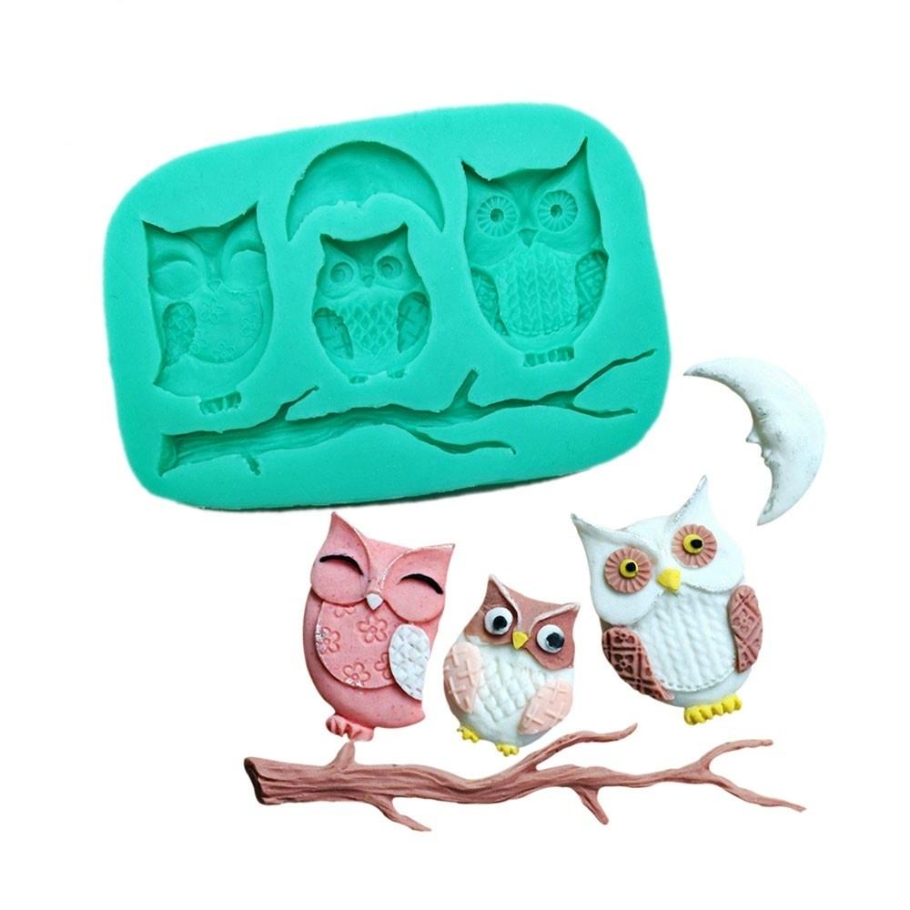 YUXIANG Stampo In Silicone Per Sapone E Torta A Forma Di Gufo 3D – 5,5x5 Cm, Rosa, Per Fai Da Te, Fondente, Cioccolato