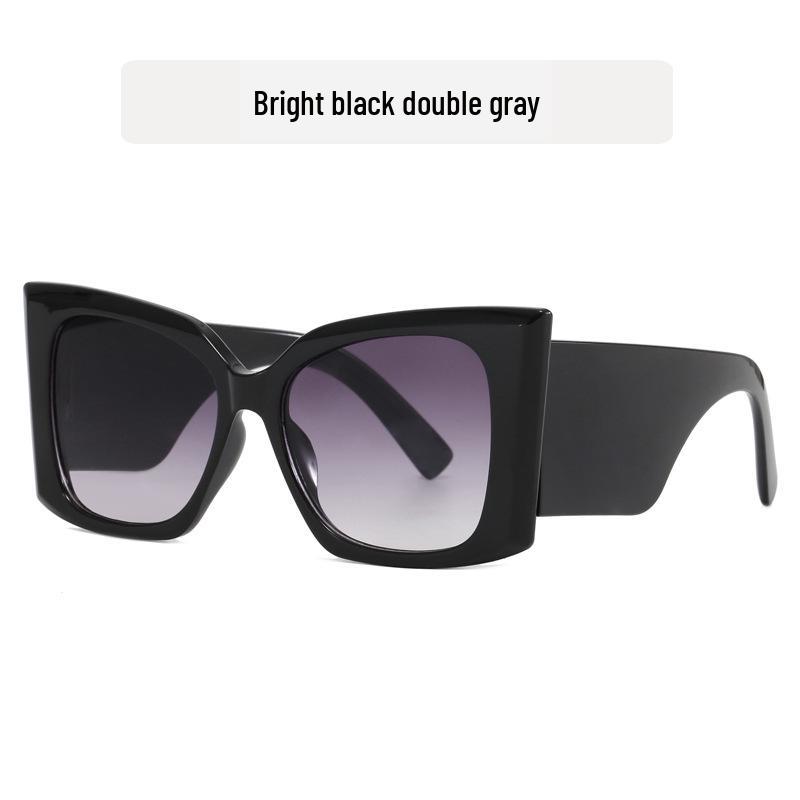 Retro Cat Eye Large Frame Sunglasses for Women – European and American Fashion, High-End Sun Protection, Trendy Street Style