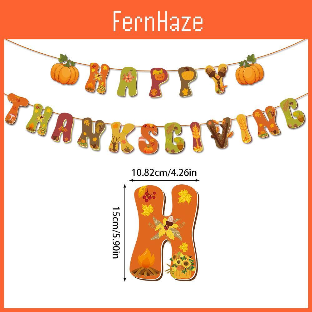 Harvest Thanksgiving Paper Flags With 19 Letters For Fall Event And Venue Decoration