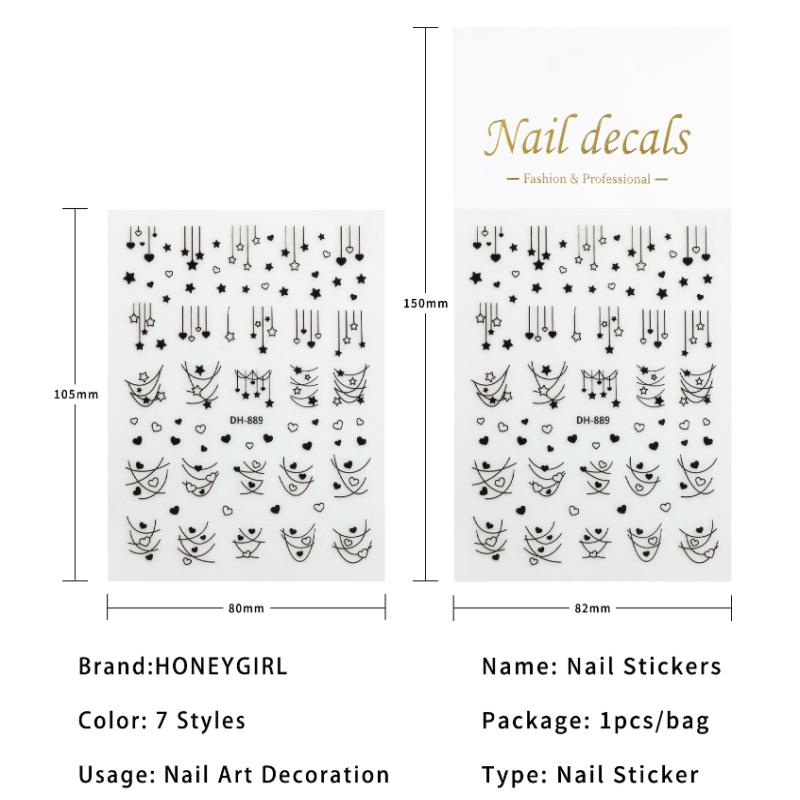 Skinnende Stjerne Negleklistremerker Fransk Utsøkte Negledekorasjoner Klistremerker DIY Selvklebende Neglekunst Sjarm Tilbehør