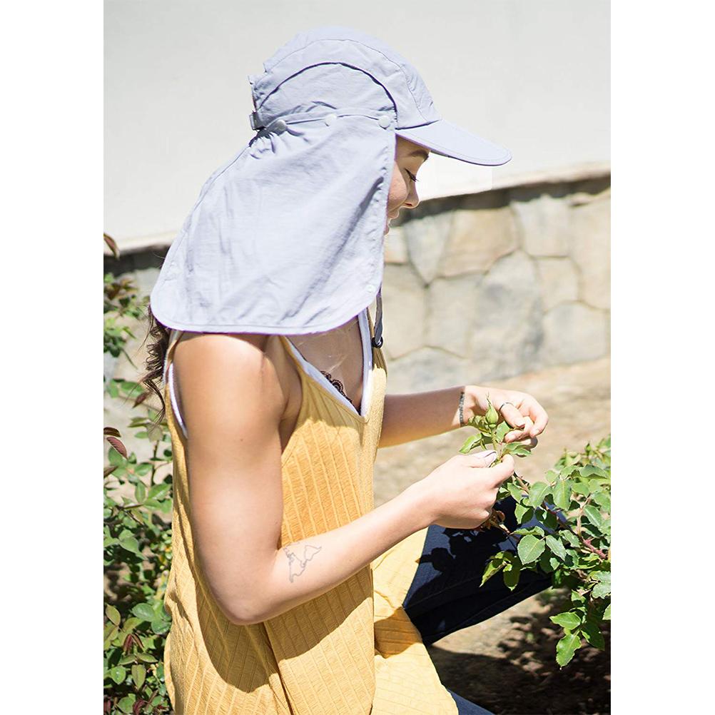 Detachable Sun Hat with Neck Face Flap Cover Outdoor Fishing Hats Sun Protection Visor