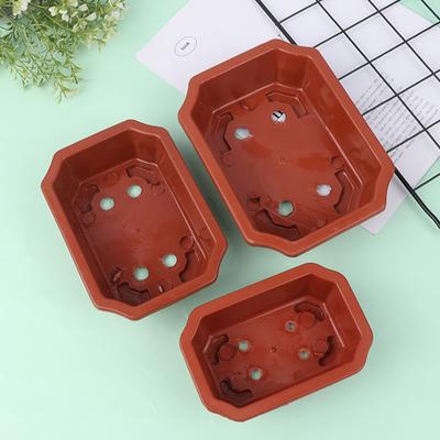 1Pc Bonsai Pots Vintage Plastic Bonsai Plants Growing Pot Rectangular Classical Bonsai Pot Cactus Pot Flower Pot Gardening Pot