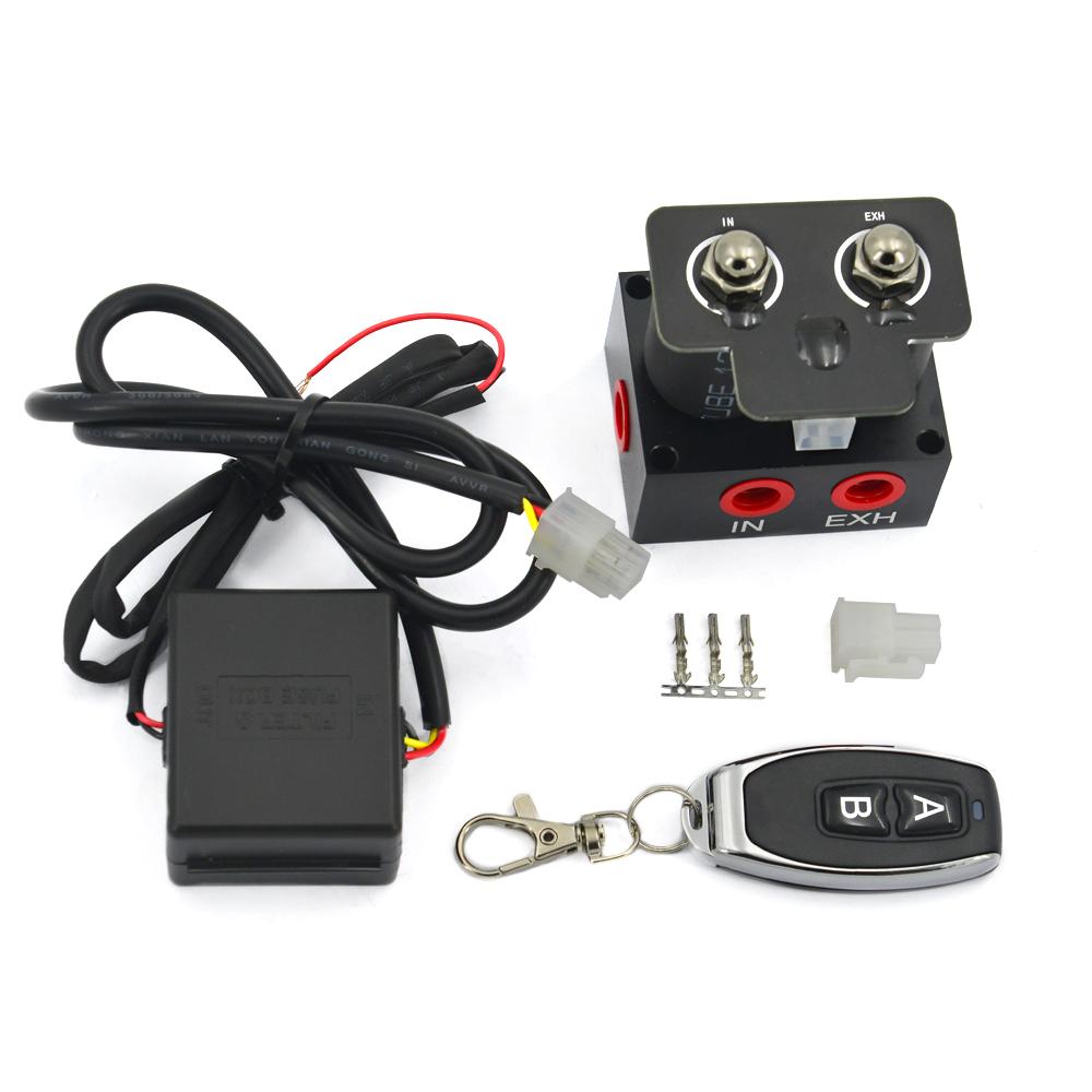 200PSI Elektromagnetický ventil Rozdělovací ventil vzduchového podvozku Sada dvou elektromagnetických ventilů s bezdrátovým dálkovým ovládáním pro motocykl