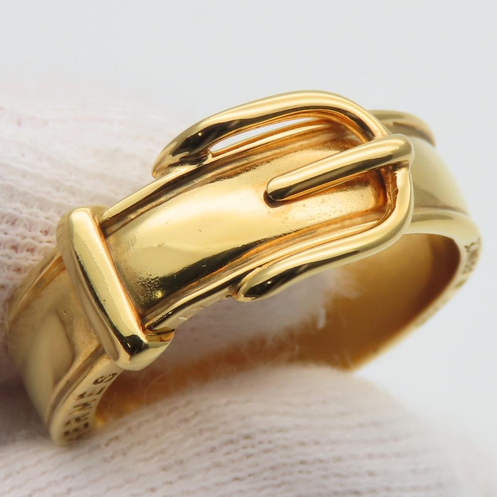 Used HERMES Scarf Ring Saintur Belt Metal 6.1g Gold Gold Plated