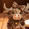 1/2Pcs Coffee Theme Highland Cattle Statue Coffee Mug Highland Cow Resin Figurine Sculpture Home Office