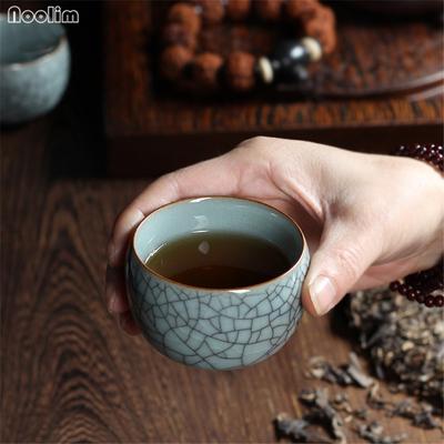 2 stks/set Kleine Thee mok Celadon Porselein Kantoor Theekopjes Keramische Master Cup Crackle Glazuur Thee Kom 90 ML