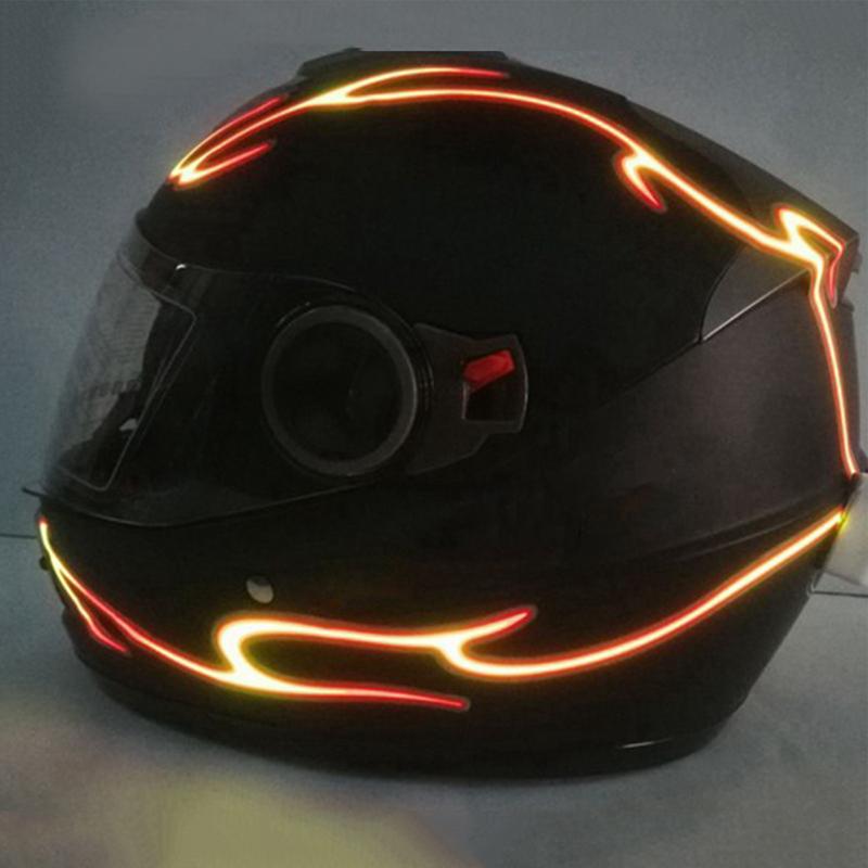 Strip Light Helmet Light Strip Decorative Headlight Two-Color Flame Cycling Lighting For Racing Women Men Offroad Travel