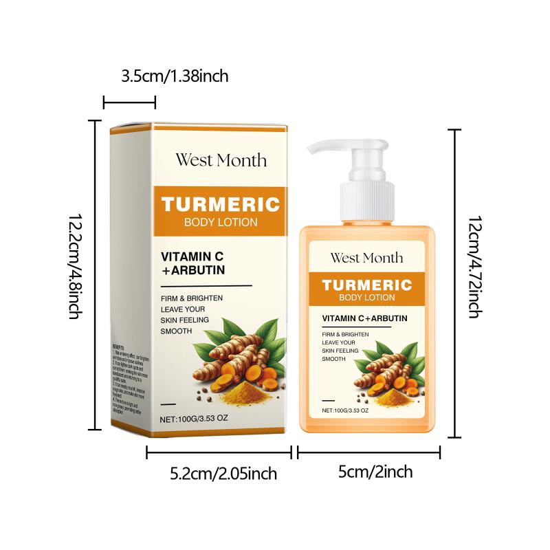 Turmeric Body Lotion Brightening Skin Radiance Rejuvenating Cream Improve Dullness Even Skin Tone Moisturizing Body Care Product