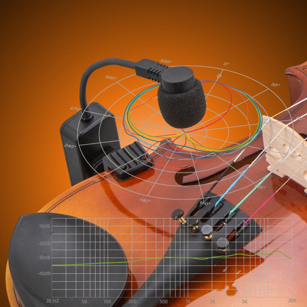Instrument Microphone Rechargeable Adjustable Clip-On Pickup Violin Performance Wireless Microphone for Live Stage Performances