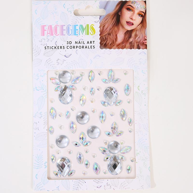 Stage makeup facial diamond stickers water drops teardrop facial diamond stickers girl stage diamond stickers