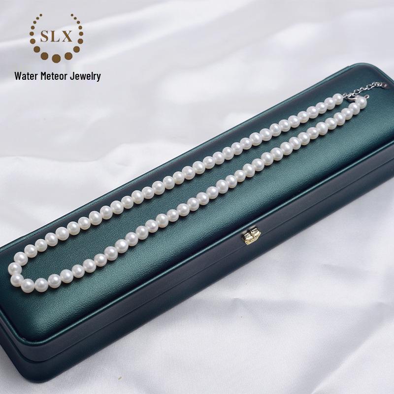 

Популярное колье на ключицу с белым жемчугом 7 мм - Элегантное короткое цепное украшение Daily Style