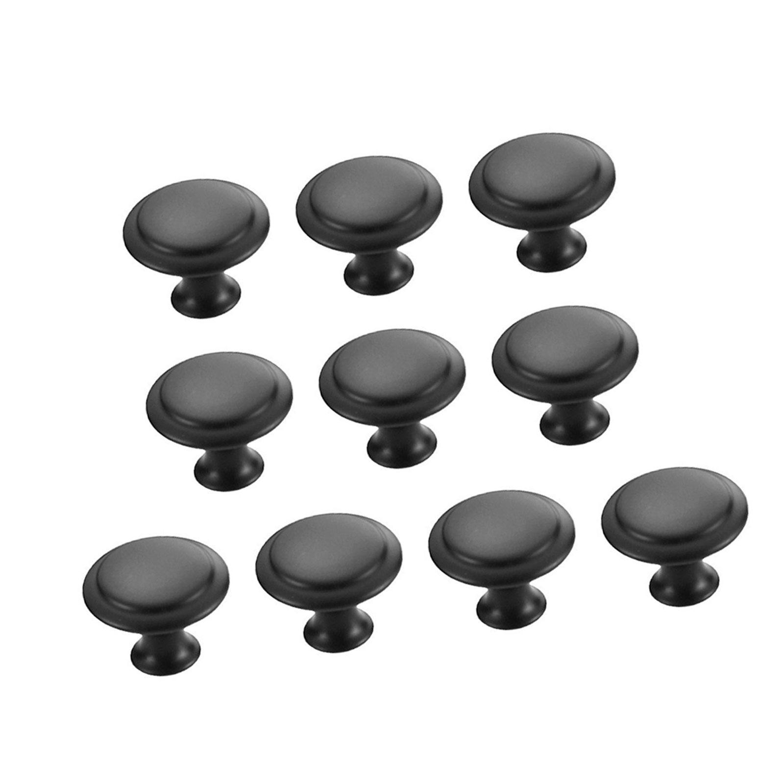 

10Pcs Drawer Pulls Stainless Steel Dressers Knob Cupboard Handle Modern Furniture Handle Round Bedside Cabinet Pull M чёрный