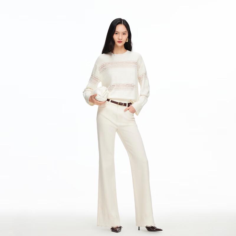 VEROMODA Women's Embroidered Flared Cropped Jeans