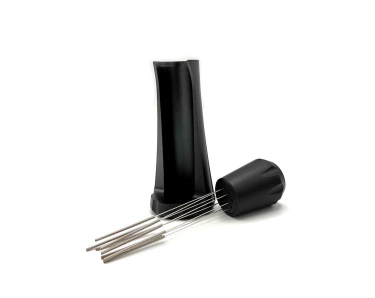Needle coffee dispenser + stand, handle - black